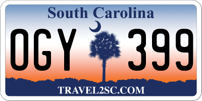SC license plate OGY399
