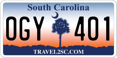 SC license plate OGY401