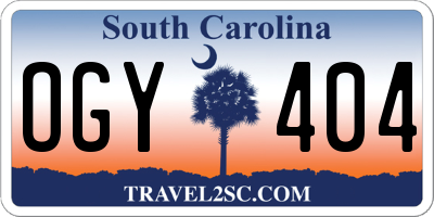 SC license plate OGY404