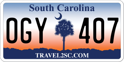 SC license plate OGY407