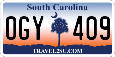 SC license plate OGY409
