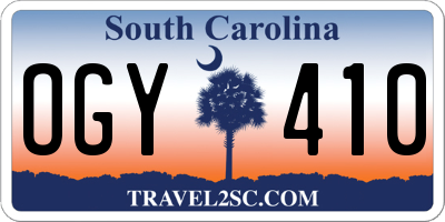 SC license plate OGY410