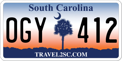 SC license plate OGY412