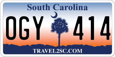 SC license plate OGY414