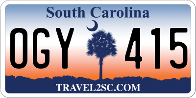 SC license plate OGY415