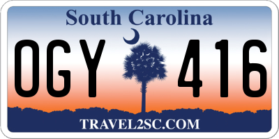 SC license plate OGY416