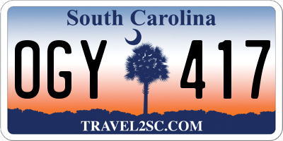 SC license plate OGY417