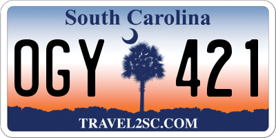 SC license plate OGY421