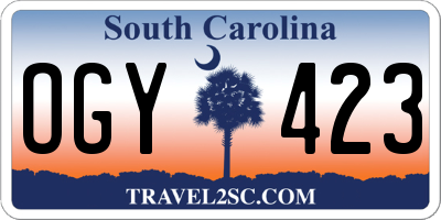 SC license plate OGY423