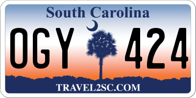 SC license plate OGY424