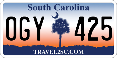 SC license plate OGY425