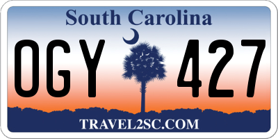 SC license plate OGY427