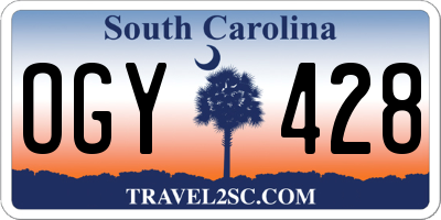SC license plate OGY428
