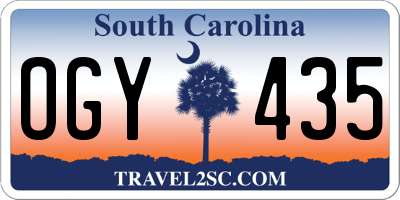 SC license plate OGY435