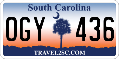 SC license plate OGY436