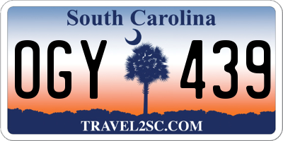 SC license plate OGY439