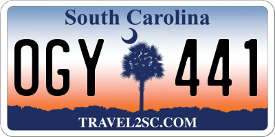 SC license plate OGY441
