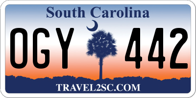 SC license plate OGY442