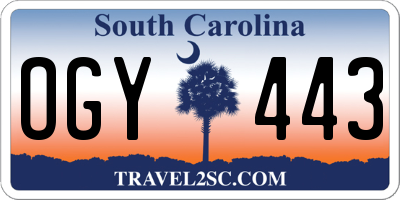 SC license plate OGY443