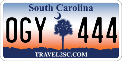 SC license plate OGY444