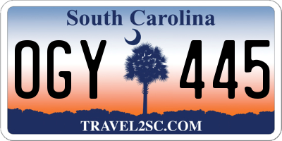 SC license plate OGY445