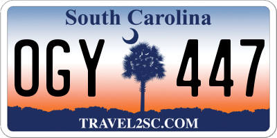 SC license plate OGY447