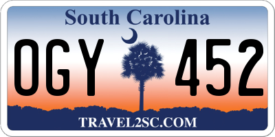 SC license plate OGY452