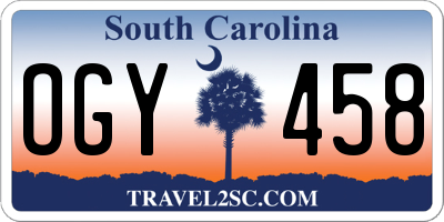 SC license plate OGY458