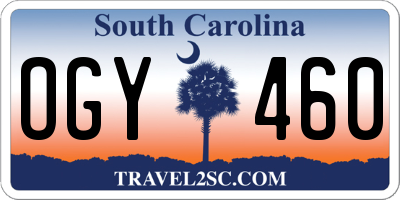 SC license plate OGY460