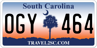 SC license plate OGY464