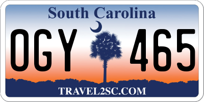 SC license plate OGY465