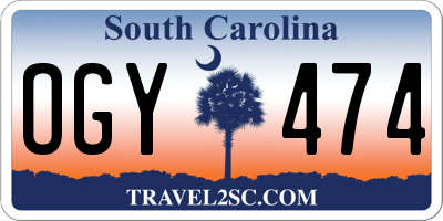 SC license plate OGY474