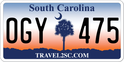 SC license plate OGY475