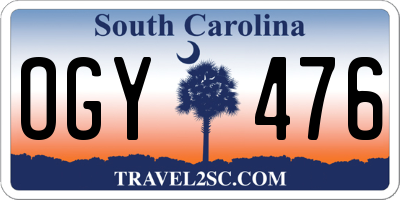 SC license plate OGY476