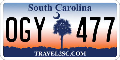 SC license plate OGY477
