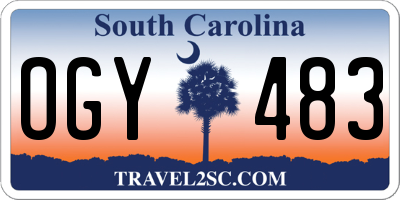 SC license plate OGY483