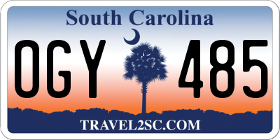SC license plate OGY485