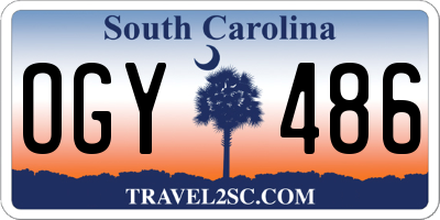 SC license plate OGY486