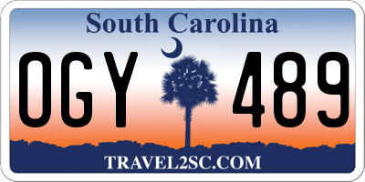 SC license plate OGY489