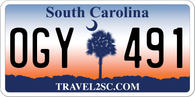 SC license plate OGY491