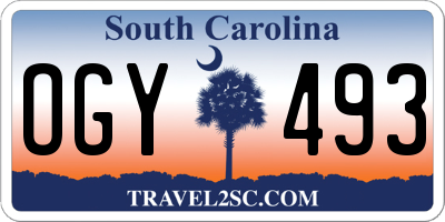 SC license plate OGY493