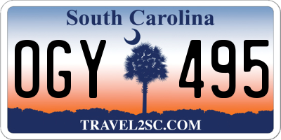 SC license plate OGY495