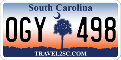 SC license plate OGY498