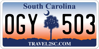 SC license plate OGY503