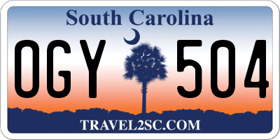 SC license plate OGY504