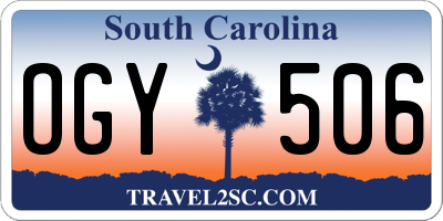 SC license plate OGY506