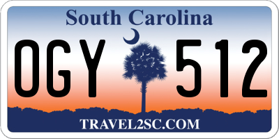 SC license plate OGY512
