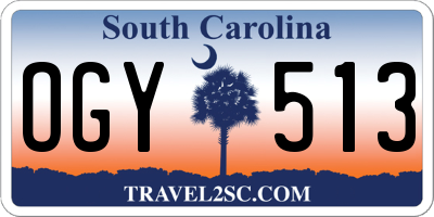 SC license plate OGY513