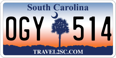 SC license plate OGY514