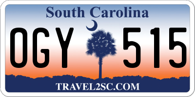 SC license plate OGY515